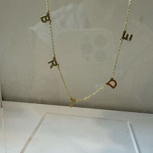 “Bride” Letter Necklace Gold Plated